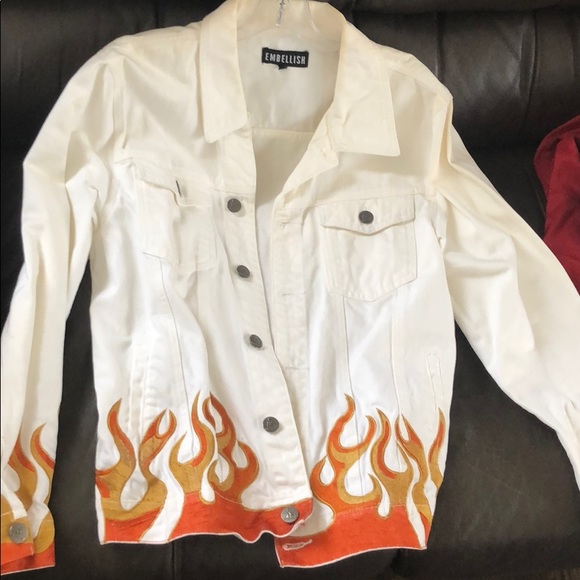 embellish flame jeans